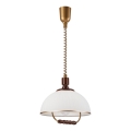 Lámpara colgante regulable RAMONA 1xE27/60W/230V beige/marrón oscuro/pino