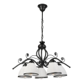 Lámpara colgante RETRO con cadena 5xE27/60W/230V negra/blanca