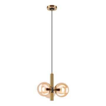 Lámpara colgante ROLLO 3xE14/5W/230V dorado/ahumado beige