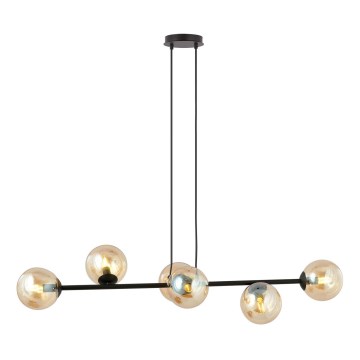 Lámpara colgante ROSSI 6xE14/10W/230V negro/beige