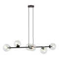 Lámpara colgante ROSSI 6xE14/10W/230V negro/transparente