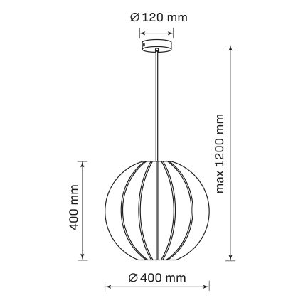 Lámpara colgante SENSAI 1xE27/20W/230V diá. 40 cm negro