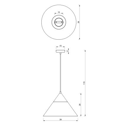 Lámpara colgante SINGLE 1xE27/15W/230V blanco/haya