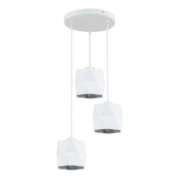 Lámpara colgante SIRO 3xE27/15W/230V blanco/plata