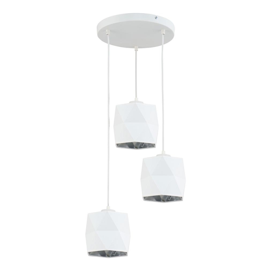 Lámpara colgante SIRO 3xE27/15W/230V blanco/plata
