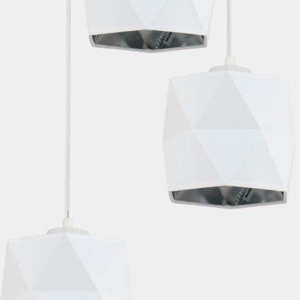 Lámpara colgante SIRO 3xE27/15W/230V blanco/plata