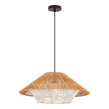 Lámpara colgante sobre cable AFRICA 1xE27/40W/230V, Ø 50 cm, marrón/crema