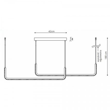 Lámpara colgante suspendida en cable LED MALAWI 2xLED/20W/230V 3000/4000/6000K negra