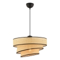 Lámpara colgante suspendida por cable COUPER 1xE27/60W/230V beige/negro