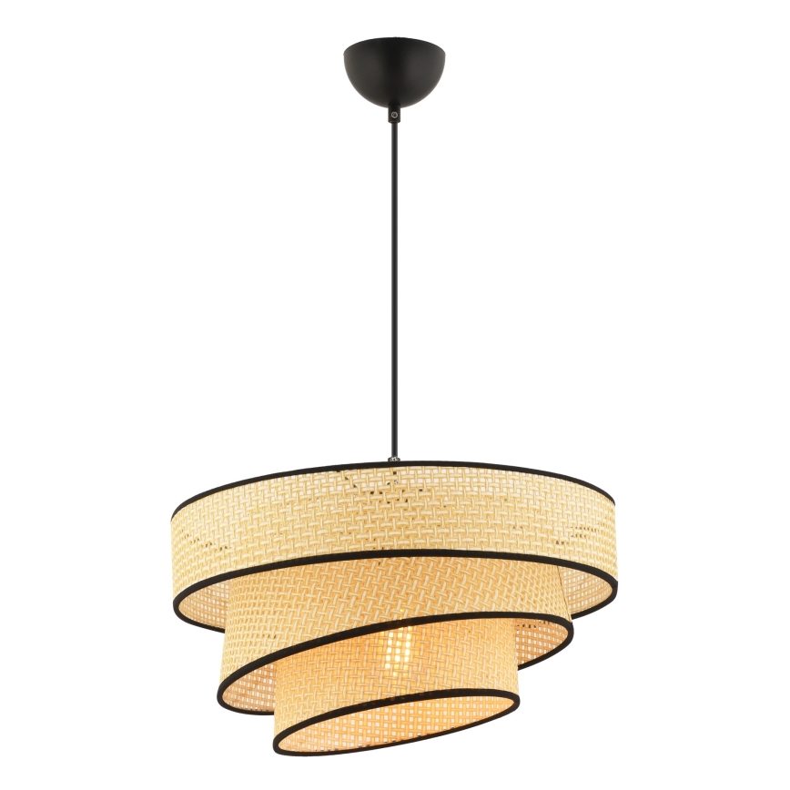 Lámpara colgante suspendida por cable COUPER 1xE27/60W/230V beige/negro