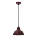 Lámpara colgante SVEN con cable 1xE27/15W/230V burdeos