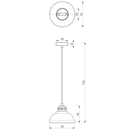 Lámpara colgante SVEN con cable 1xE27/15W/230V burdeos