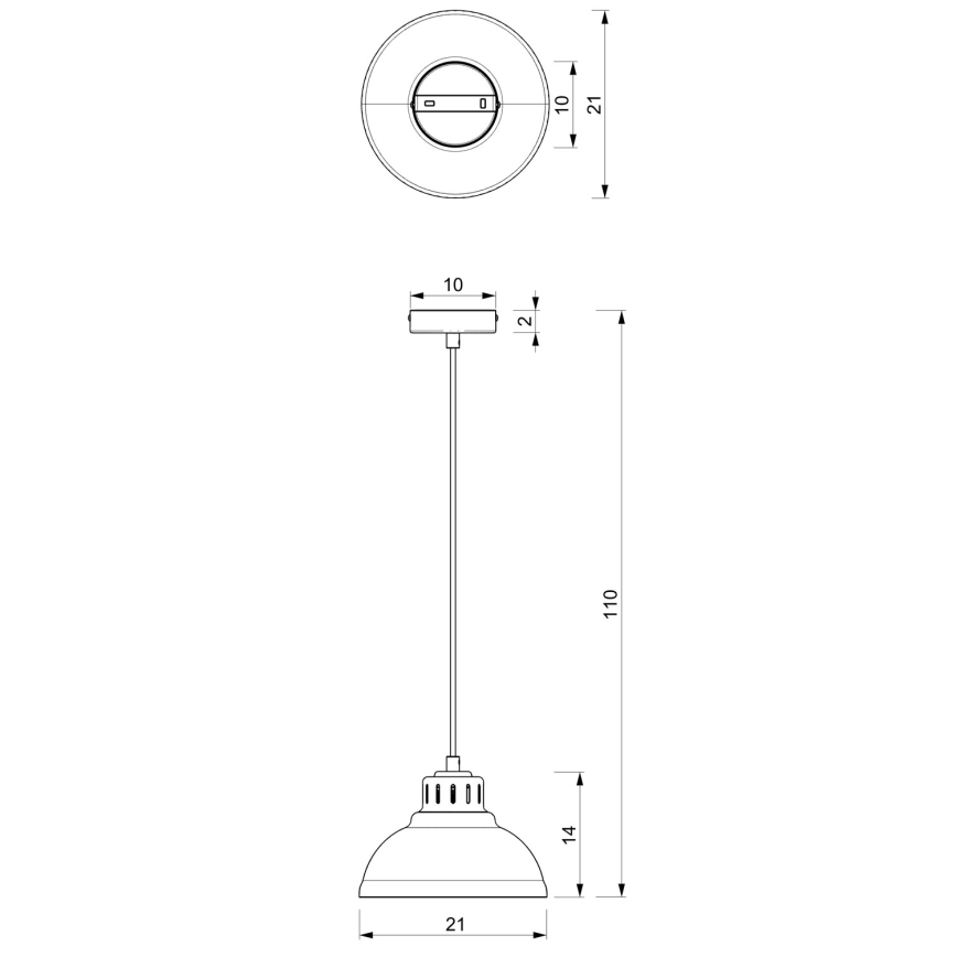 Lámpara colgante SVEN con cable 1xE27/15W/230V burdeos