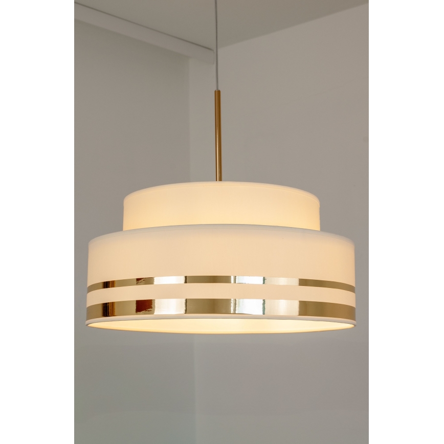 Lámpara colgante TAMI 1xE27/60W/230V diá. 40 cm beige/dorado