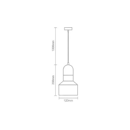 Lámpara colgante TERRAZZO 1xE27/60W/230V diá. 12 cm rojo