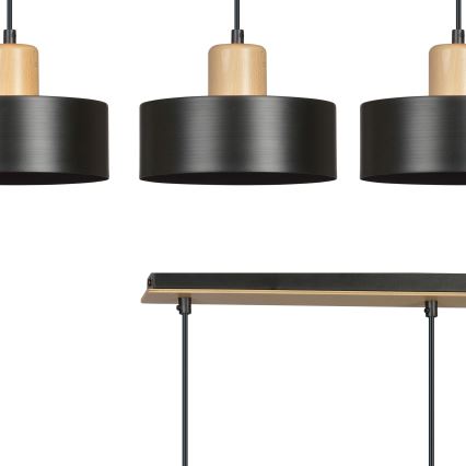 Lámpara colgante TORIN 3xE27/15W/230V negro