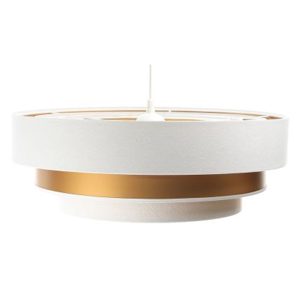 Lámpara colgante con cable TRINITI 1xE27/60W/230V blanco/dorado