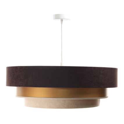 Lámpara colgante con cable TRINITI 1xE27/60W/230V marrón/dorado/beige