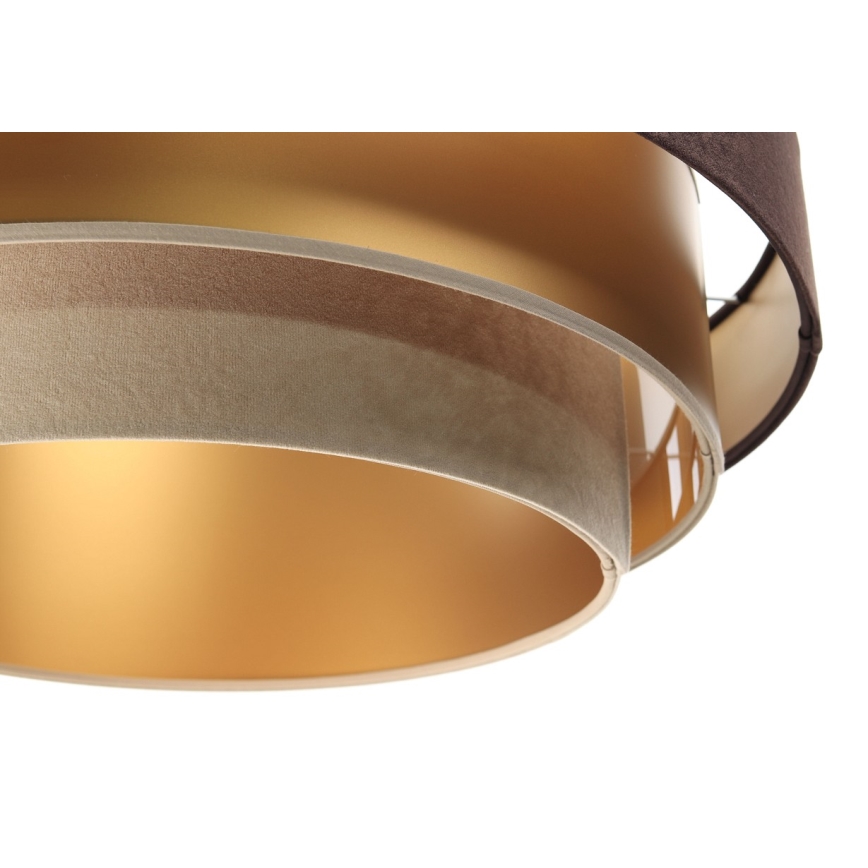 Lámpara colgante con cable TRINITI 1xE27/60W/230V marrón/dorado/beige
