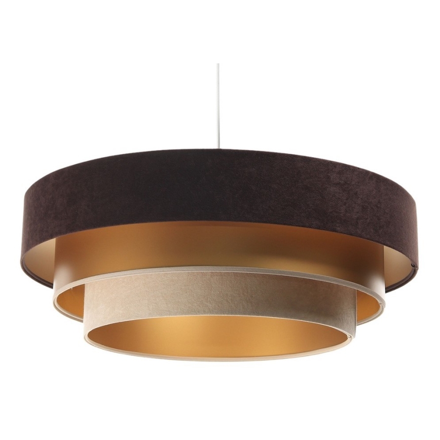 Lámpara colgante con cable TRINITI 1xE27/60W/230V marrón/dorado/beige