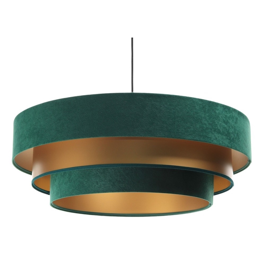 Lámpara colgante con cable TRINITI 1xE27/60W/230V verde/dorado