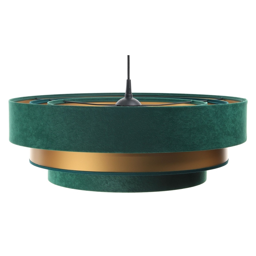 Lámpara colgante con cable TRINITI 1xE27/60W/230V verde/dorado