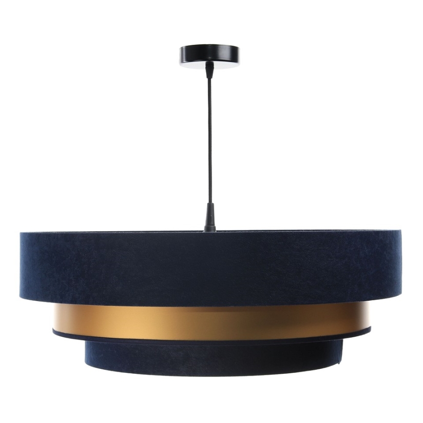 Lámpara colgante con cable TRINITI 1xE27/60W/230V azul/dorado