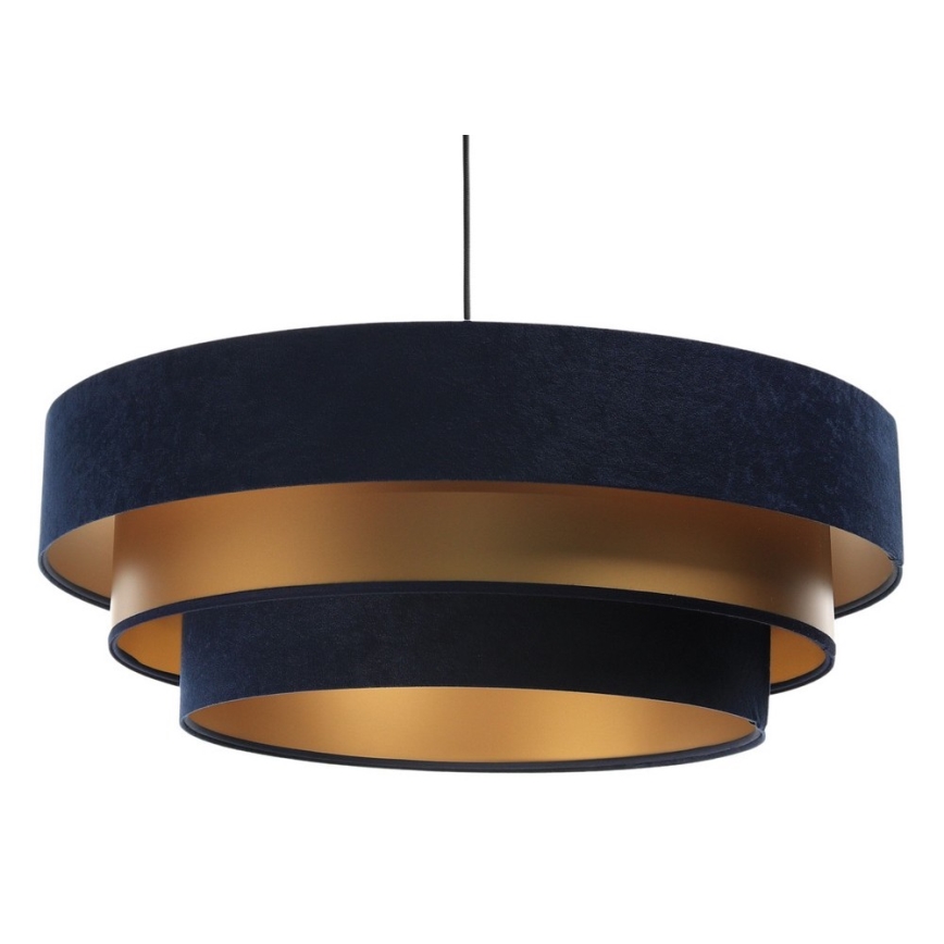 Lámpara colgante con cable TRINITI 1xE27/60W/230V azul/dorado