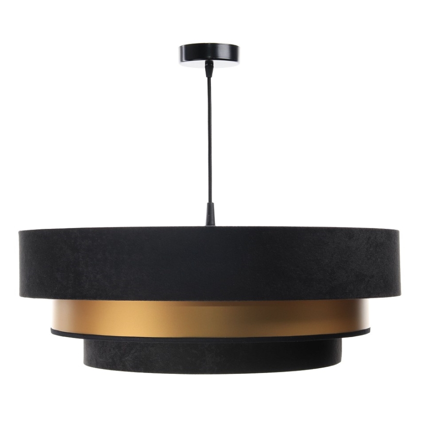 Lámpara colgante con cable TRINITI 1xE27/60W/230V negro/dorado