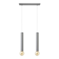 Lámpara colgante TUBA 2xE27/15W/230V gris
