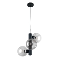 Lámpara colgante TUBE 3xE27/60W/230V negro/transparente