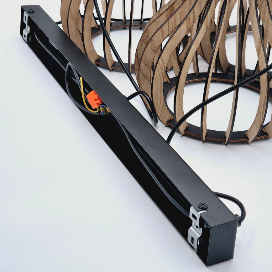 Lámpara colgante TUCCI 3xE27/15W/230V roble/negro