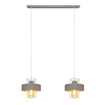 Lámpara colgante VOLTA 2xE27/15W/230V gris