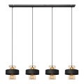 Lámpara colgante VOLTA 4xE27/15W/230V negro/dorado