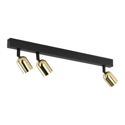 Lámpara de 3 focos TOP 3xGU10/10W/230V negro/dorado