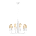 Lámpara de araña con cadena 10xE27/60W/230V blanca
