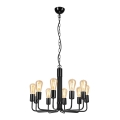 Lámpara de araña con cadena 10xE27/60W/230V negra