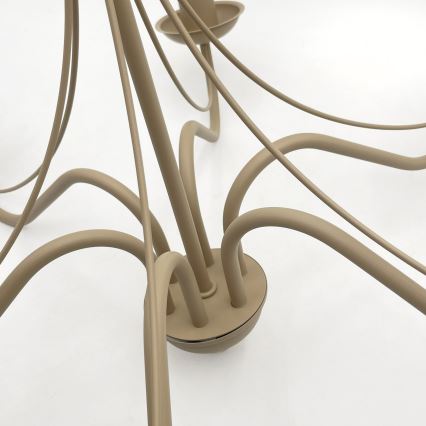 Lámpara de araña con cadena ANTON 6xE14/60W/230V beige