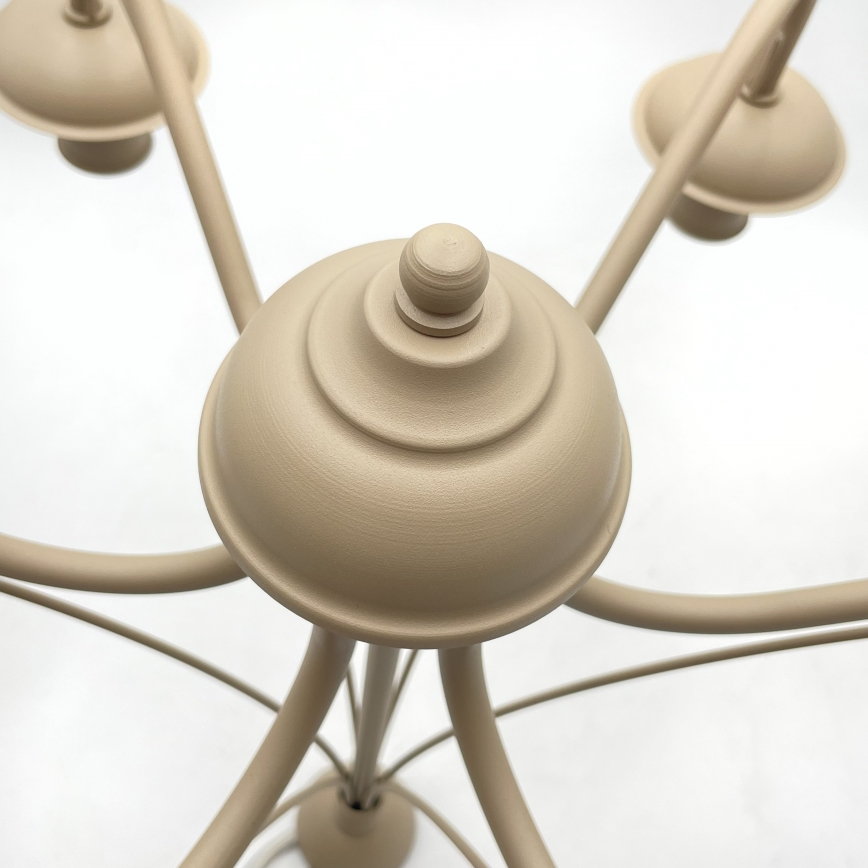 Lámpara de araña con cadena ANTON 6xE14/60W/230V beige
