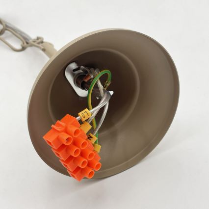 Lámpara de araña con cadena ANTON 6xE14/60W/230V beige