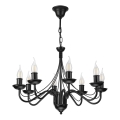 Lámpara de araña con cadena ANTON 8xE14/60W/230V negra