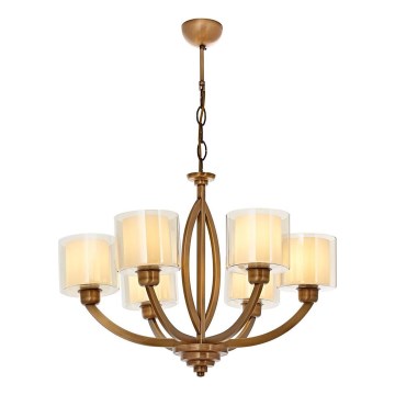 Lámpara de araña con cadena LAHORE 6xE27/40W/230V bronce