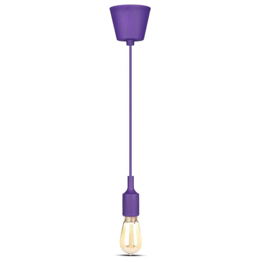 Lámpara de araña de cable 1xE27/60W/230V púrpura