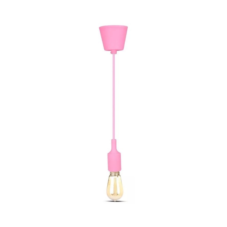 Lámpara de araña de cable 1xE27/60W/230V rosa