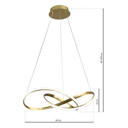Lámpara de araña de cable LED CAPPIO LED/36W/230V dorado