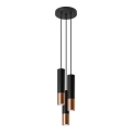 Lámpara de araña de cable LOOPEZ 3xGU10/40W/230V redonda negro/cobre