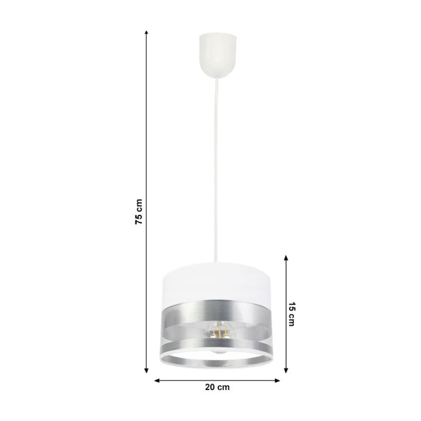 Lámpara de araña de cable MILO 1xE27/60W/230V plata