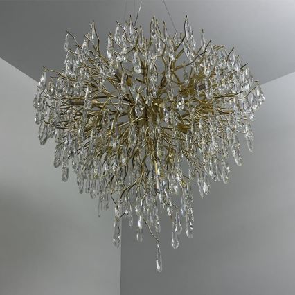 Lámpara de araña de cristal colgante 12xG9/40W/230V dorado