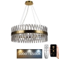 Lámpara de araña de cristal LED regulable en una cadena LED/110W/230V 3000-6500K dorado + control remoto