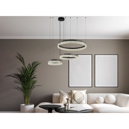 Lámpara colgante de cristal LED regulable THALIA LED/120W/230V 3000-6000K + control remoto